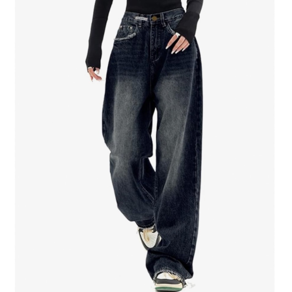 Dark Wash Baggy Lowrise Jeans